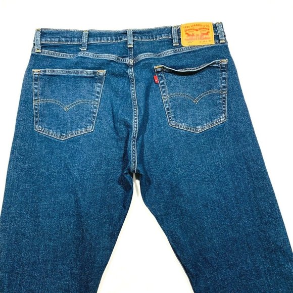 Levi's 505 Regular Fit Straight Leg Jeans Stretch Red Tab Dark Wash W38xL30 NWOT - Picture 2 of 12